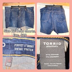 Torrid Dark Blue Jean Shorts